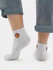 Носки женские с принтом "Fire" короткие, низкие