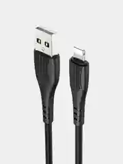Дата-кабель для APPLE 1м Borofone BX19, НА АЙФОН для зарядки, usb кабель LIGHTNING 2.4A