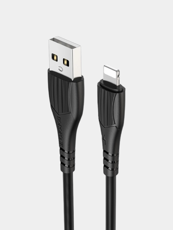 Дата-кабель для APPLE 1м Borofone BX19, НА АЙФОН для зарядки, usb кабель LIGHTNING 2.4A