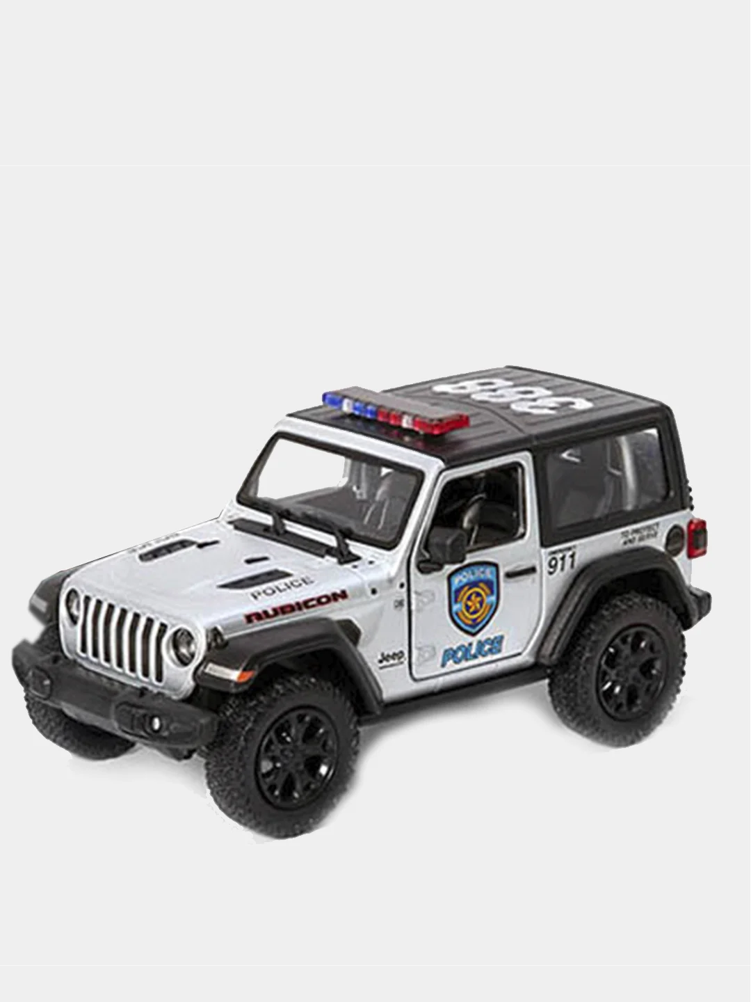 Белый металлическая машина Jeep Wrangler 2018 "Police", "Firefighter" KT5412DPR
