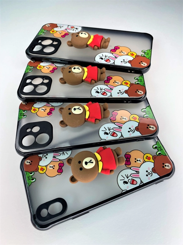 Чехол-накладка с объемным медведем для iPhone X, 10, 11 Pro, 12, 12 Pro, 12 Pro Max