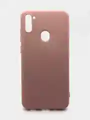 Бежевый чехол силиконовый с микрофиброй внутри и защитой камеры для Samsung (самсунг) Galaxy A11