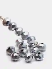 Серебряный бусины рондели стеклянные граненые "хрустальные"