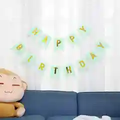 Мятный подвесная бумажная гирлянда "Happy Birthday"