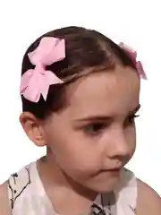 Бантики для волос / набор розовых бантов для волос / бант на заколке 2 шт