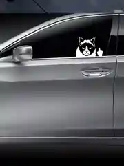Наклейка на авто "КОТ ГРУСТНЫЙ" 10х7,5см