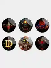 Значки Witcher, Fallout, Skyrim, Diablo, Dota, Dishonored, фильмы, игры, ведьмак, Диабло