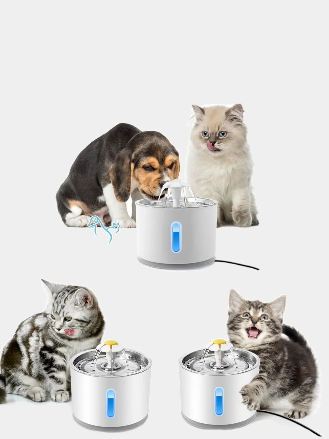 Питьевой фонтан, автоматическая поилка для кошек,собак. Автопоилка,поильник  для животных купить по цене 1799 ₽ в интернет-магазине KazanExpress