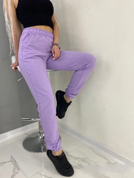 Женские спортивные штаны на резинке (сиреневые брюки Sport Collection)