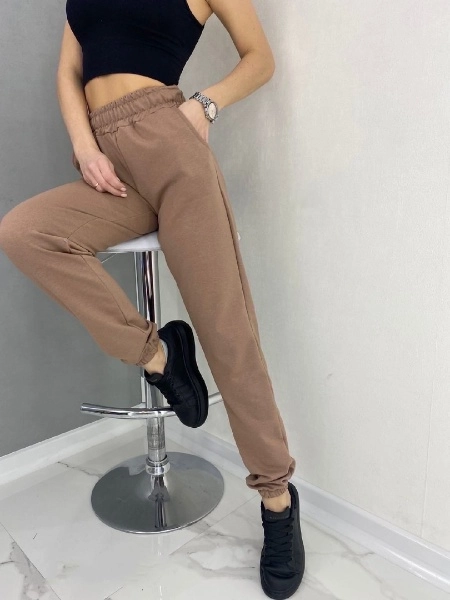 Женские спортивные штаны на резинке (коричневые брюки Sport Collection)