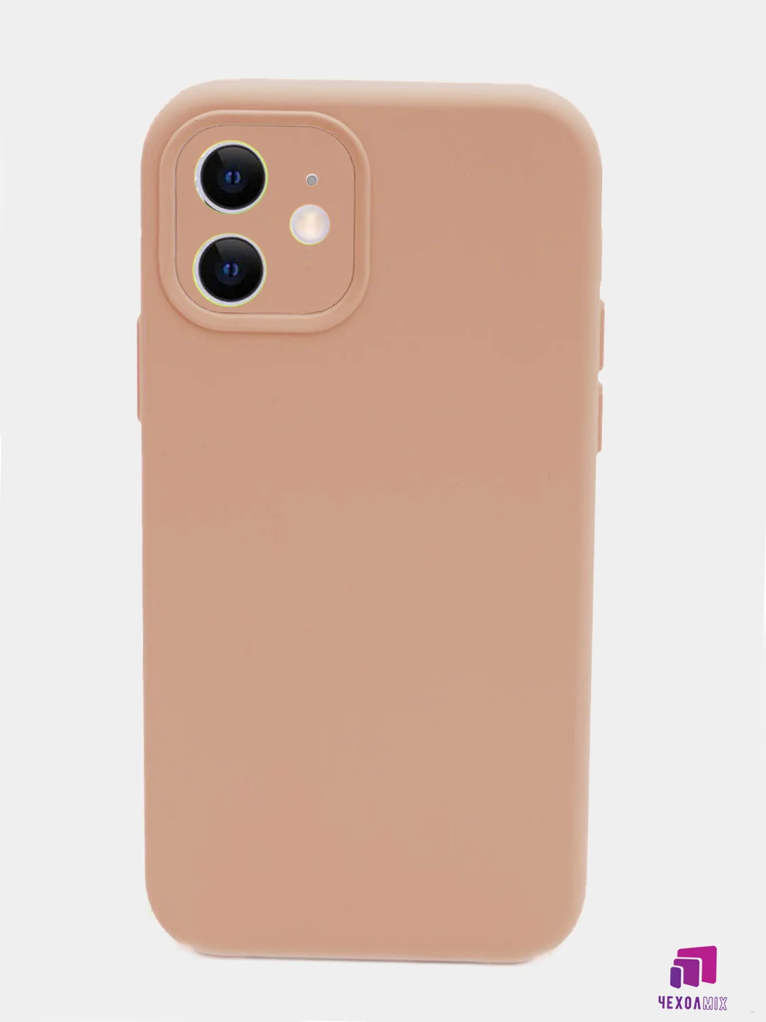Коралловый меланж чехол Silicon Case iPhone 11 с защитой камеры с бархатной подкладкой БЕЗ LOGO