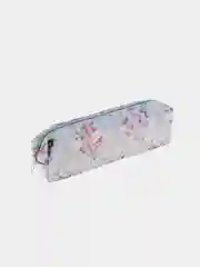 Багровый пенал школьный Нежные цветы