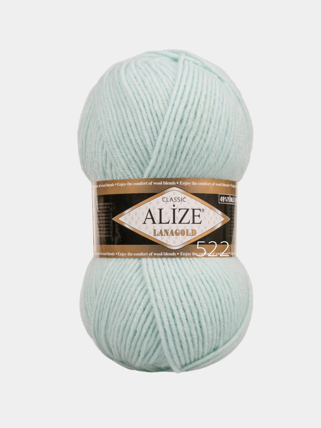 Пряжа Alize Lanagold, 49% шерсть, 51% акрил, 100 г / 240 м