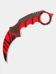 Красный нож деревянный лак керамбит "Буйство", по мотивам Кс Го (Cs Go)
