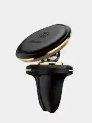 Золотой автомобильный держатель Baseus "Magnetic Air Vent Car Mount Holder", с держателем кабеля