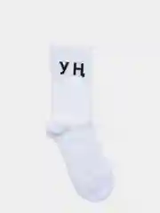 Носки белые с вышивкой "УН СУЛ" "(Право лево)", высокие, унисекс