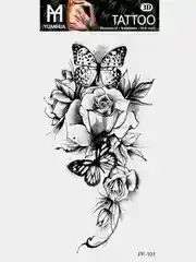 Коралловый меланж переводная татуировка, 20.5 х 9.5 см