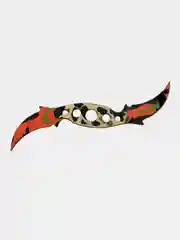 Оранжевый нож деревянный "керамбит двойной" / игрушечное оружие кс го