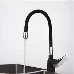 Белый смеситель для кухни Frap F4453 из латуни с гибким изливом