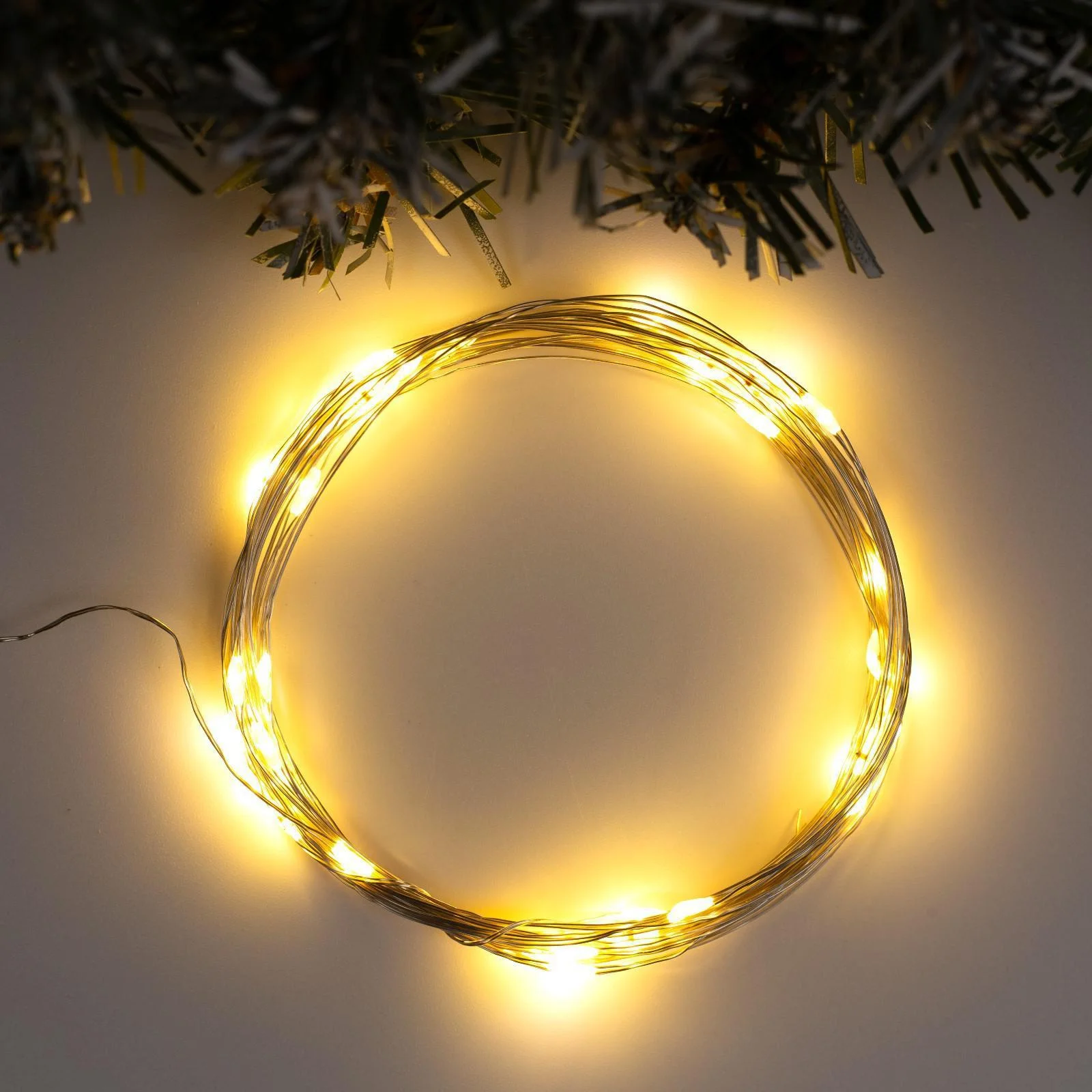 Желтый гирлянда "Нить" 5 м роса,50LED