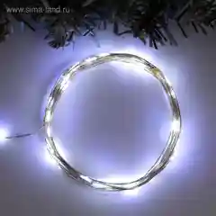 Белый гирлянда "Нить" 5 м роса,50LED