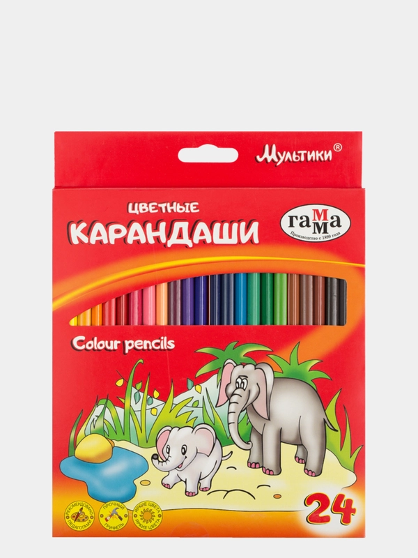 Карандаши цветные Мультики 24 цвета ГАММА