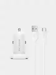 Автомобильное зарядное устройство Borofone BZ12 2.4A с двумя USB с кабелем Type-C