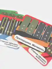 "Воинские звания. Армия и флот" 12 развивающих карточек с красочными картинками