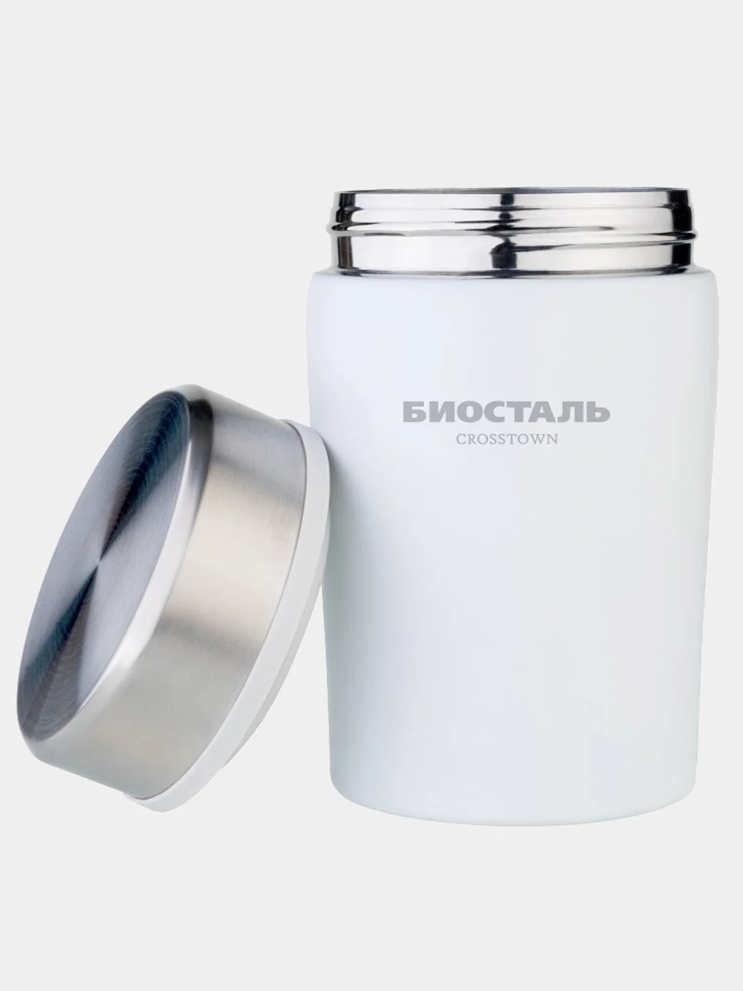 Термос BIOSTAL-CROSSTOWN NTD-500W с широкой горловиной, цвет белый, 0,5 л