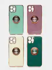 Бежевый чехол с кольцом для  айфон IPhone XS XR XS Max 11 Pro 12 12 Mini 12 Pro Max 13 13 Pro Max