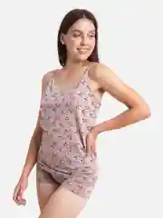Бежевый женский комплект, майка и шорты