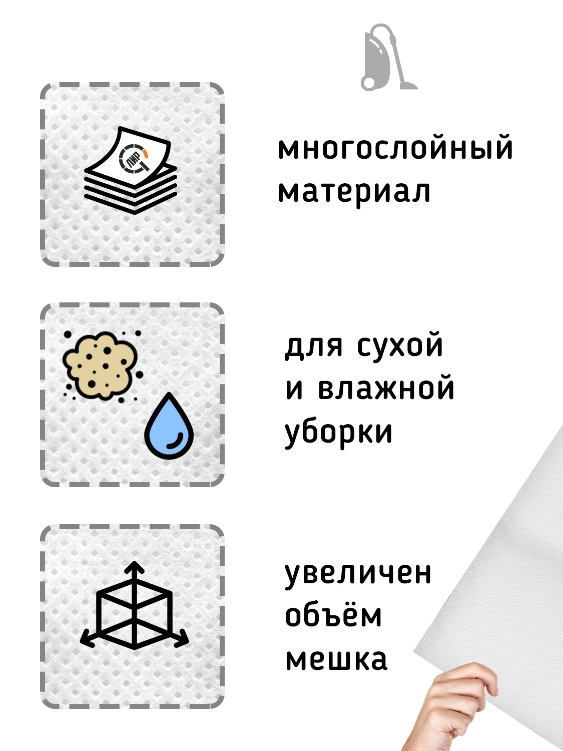 Мешки для пылесоса Samsung VP-95 одноразовые,синтетические,5шт