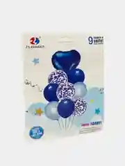 Золотой набор воздушных шаров "Конфетти" , 9 шт, 31 и 47 см , 4 цвета