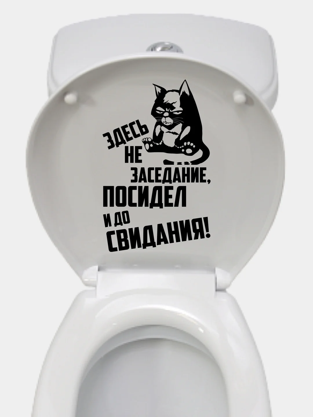 Наклейка на бачок или крышку унитаза "Здесь не заседание..."