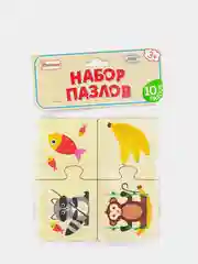Пазлы "Кто что ест?" из дерева