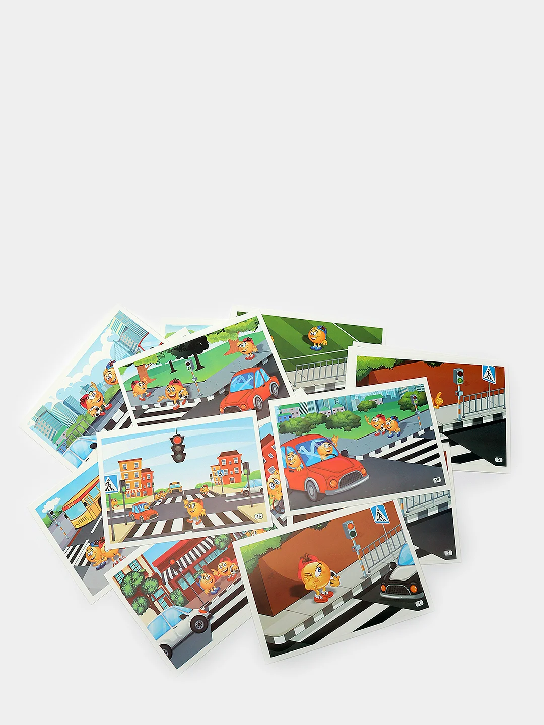 Правила дорожного движения для детей 3-5 лет: 16 иллюстрированных игровых карт-заданий