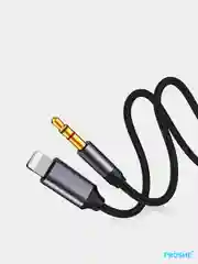 Серебряный кабель - переходник Lightning на 3.5мм AUX для Apple iPhone адаптер