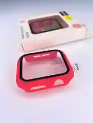 Красный бампер накладка чехол на корпус часов со стеклом Apple Watch (Эпл вотч) 44 mm 7 цветов