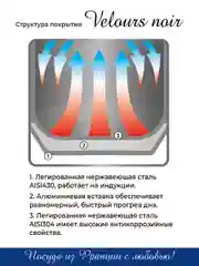 Ковш с крышкой Vensal Velours noir VS1500 из нержавеющей стали 1,6л (16см)