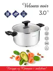 Кастрюля с крышкой Vensal Velours noir VS1501 из нержавеющей стали 3л (20см)