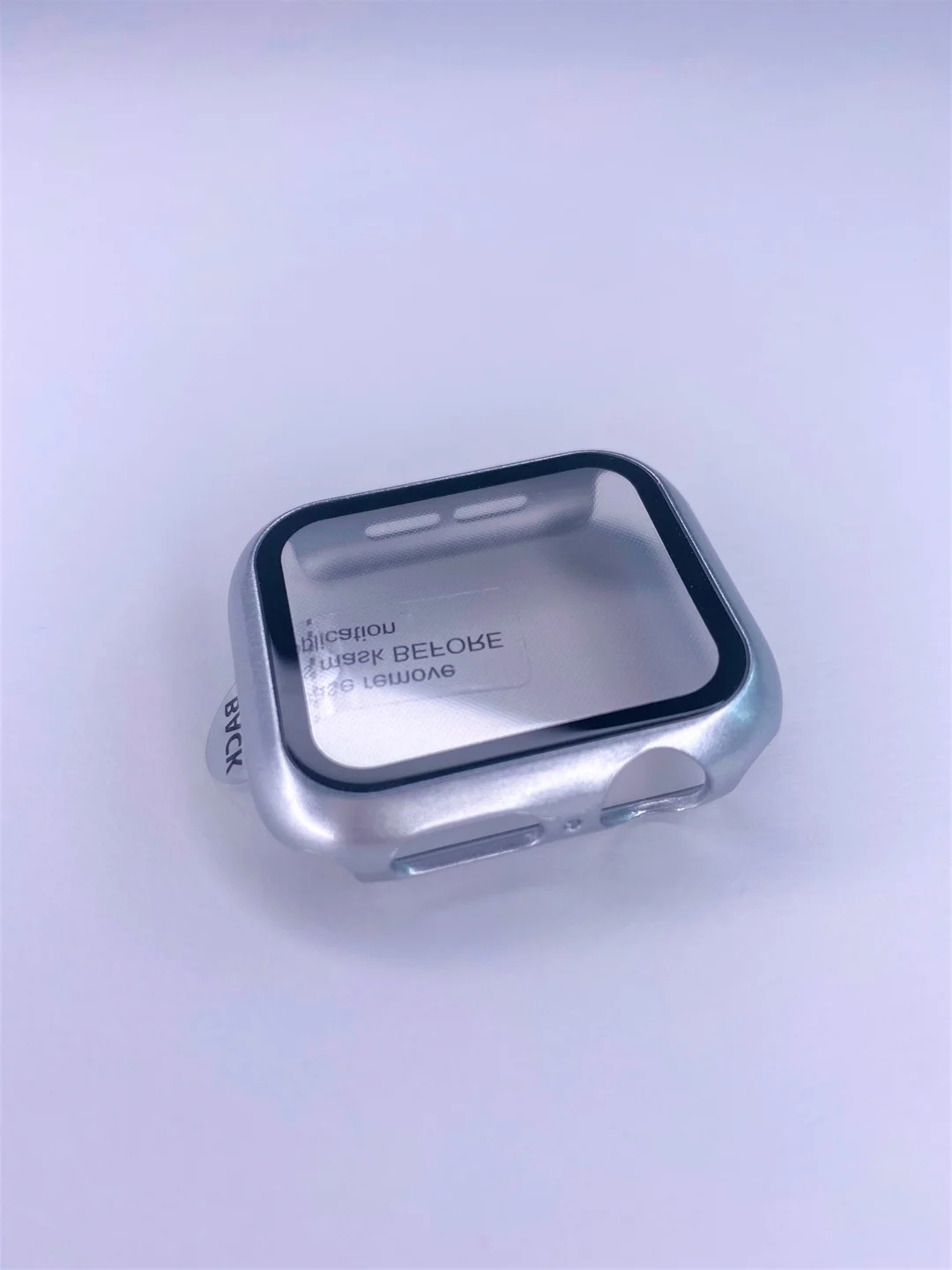 Серебряный бампер накладка чехол на корпус часов со стеклом Apple Watch (Эпл вотч) 40 mm