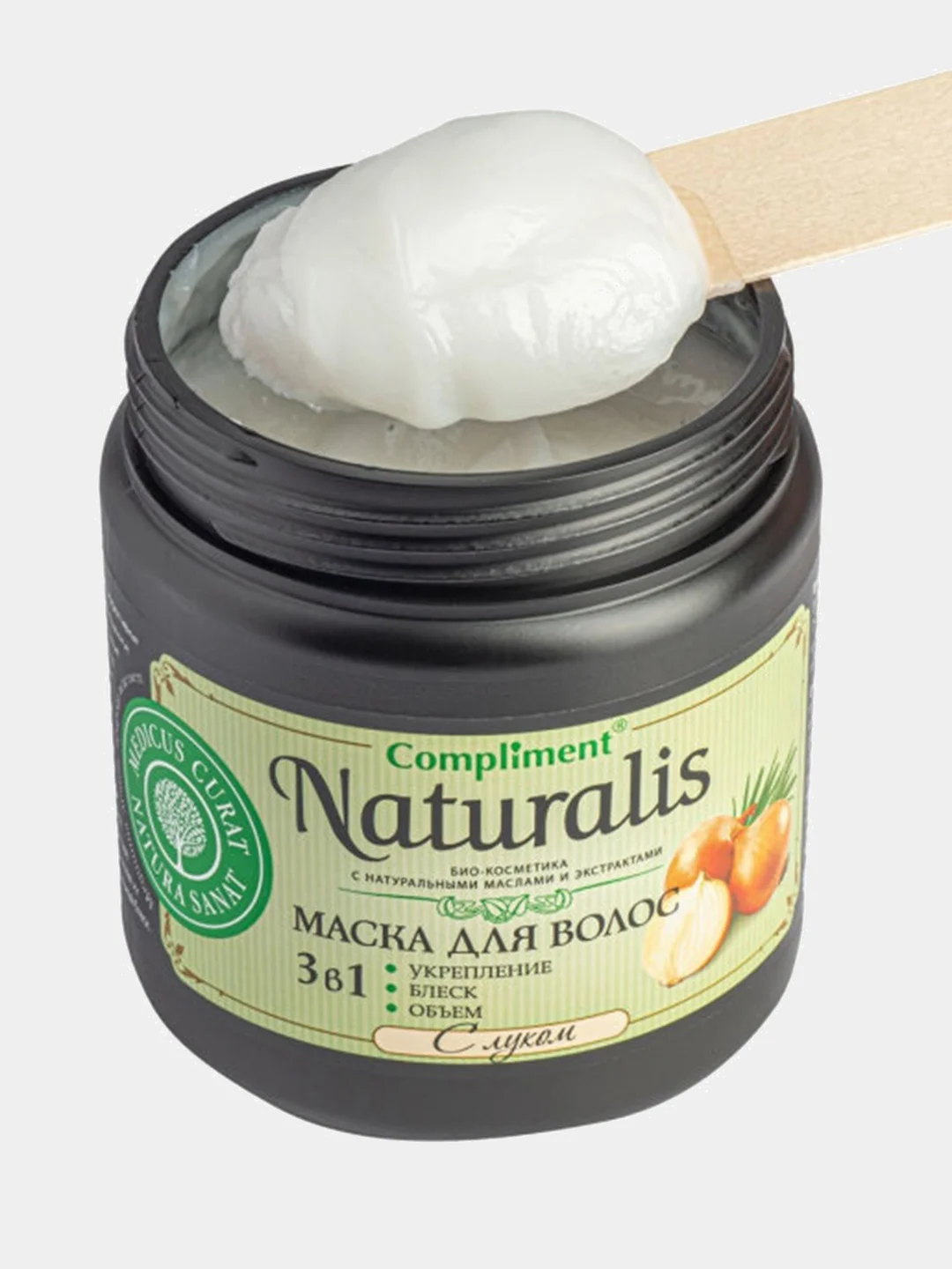 Маска для волос Compliment Naturalis 3 в 1 с луком (укрепление-блеск-объём), 500 мл