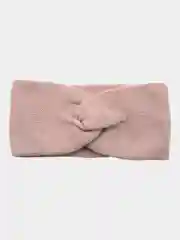 Розовый повязка на голову, утепленная, двухслойная, вязаная
