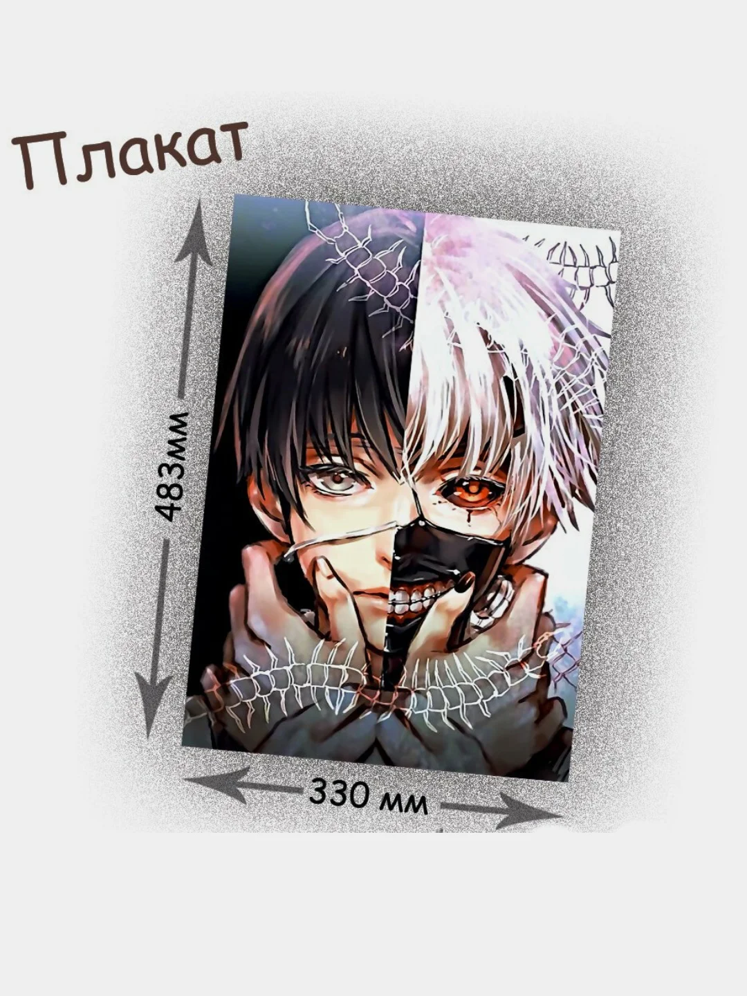 Коричневый плакаты аниме Токийский Гуль,Токийские мстители, Tokyo Ghoul, Tokyo Revengers