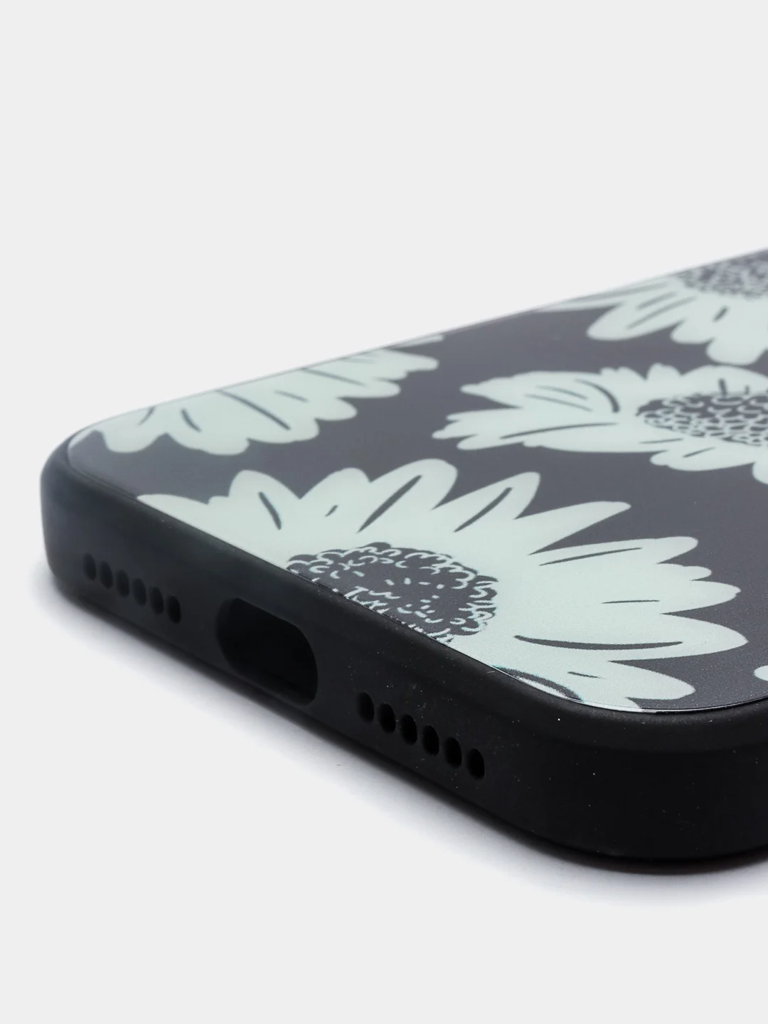 Бирюзовый чехол iPhone 12 с принтом