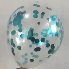 Бирюзовый воздушные шары с конфетти, 3 штуки