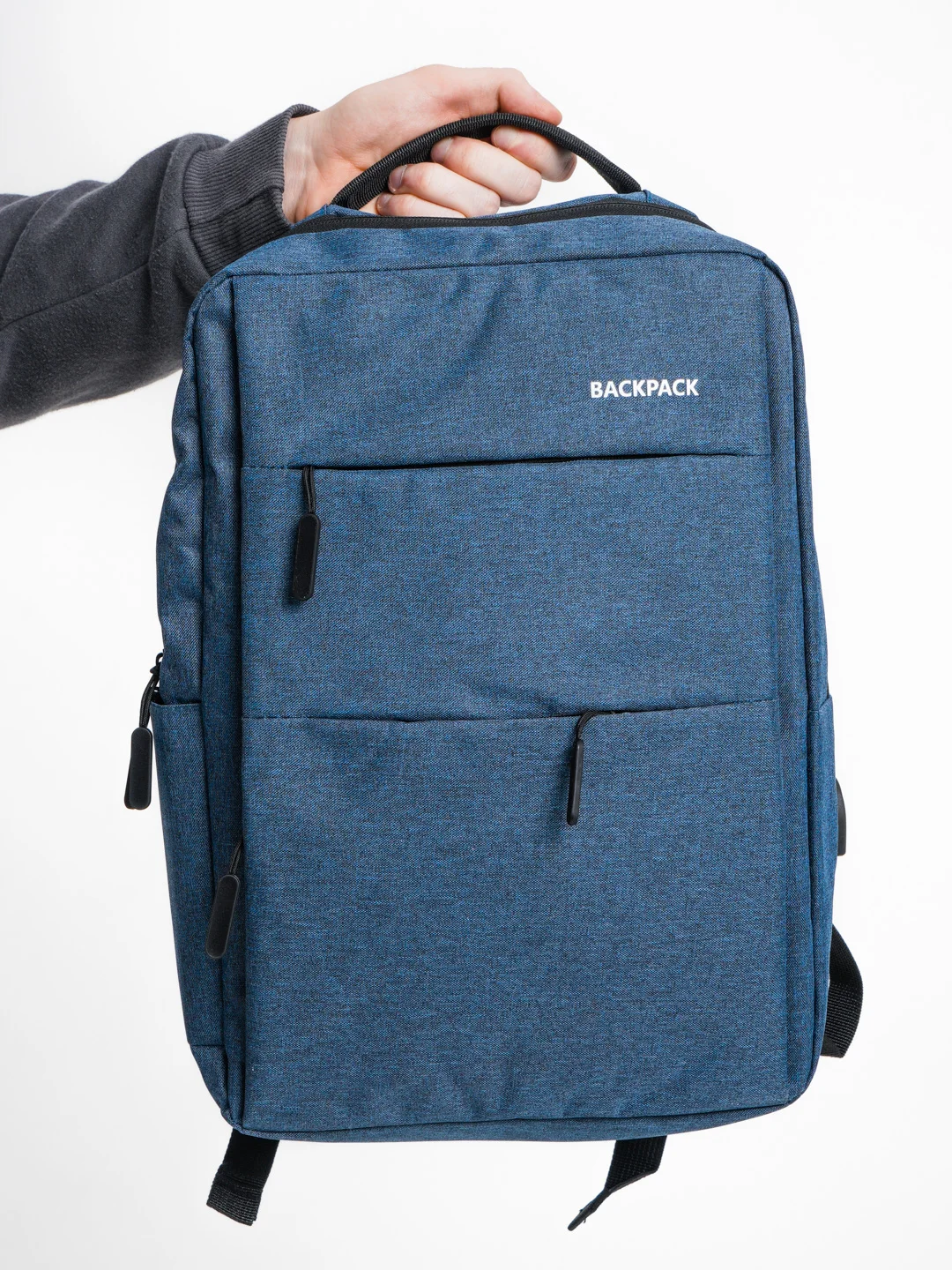 Синий рюкзак "BackPack" унисекс, повседневный прочный городской для ноутбука синий 15"6, 19,5л