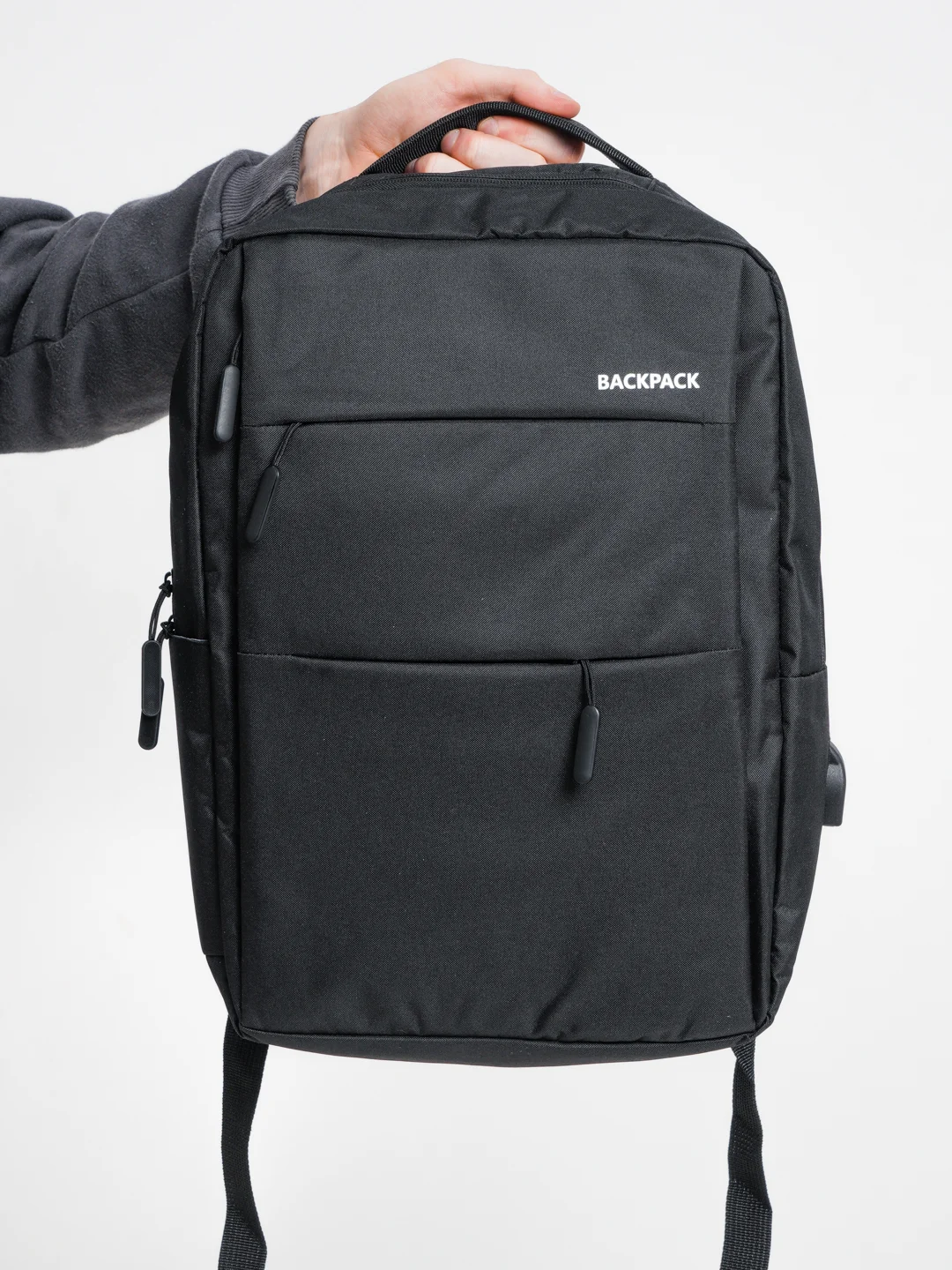 Черный рюкзак "BackPack" унисекс, повседневный прочный городской для ноутбука синий 15"6, 19,5л