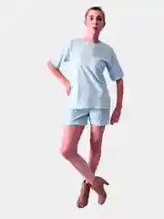 Спортивный хлопковый женский костюм: шорты и футболка оверсайз