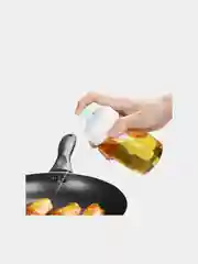 Бирюзовый емкость (бутылка) для хранения масла кисточка силиконовая и дозатор (спрей, распылитель)